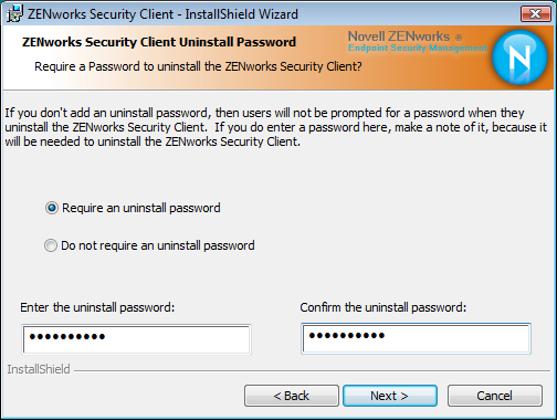 Add uninstall password