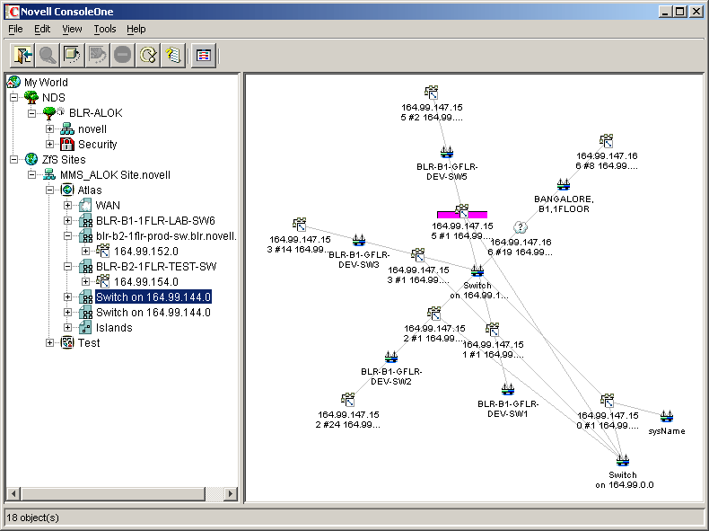 Atlas namespace in ConsoleOne