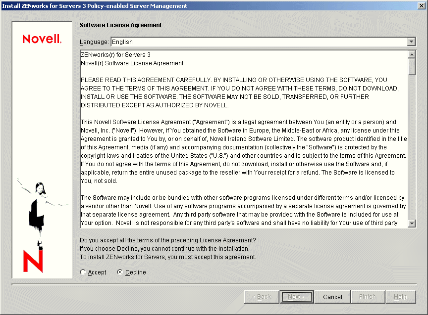 Software License Agreement page