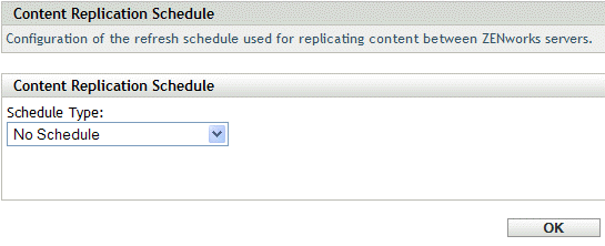 Content Replication Schedule page