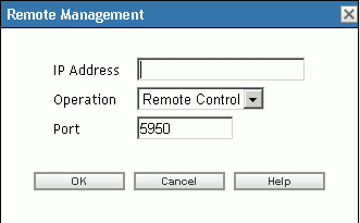 Remote Management dialog box