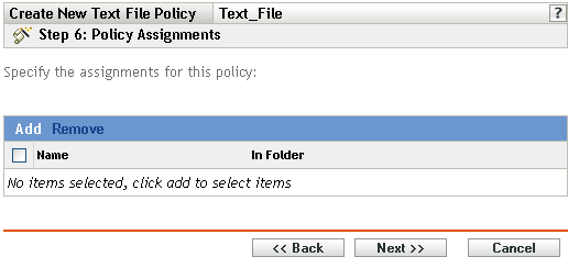 Policy Assignments page