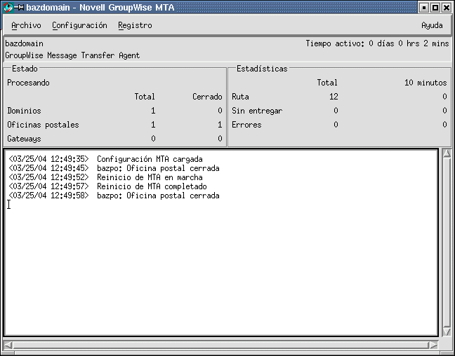 Consola del MTA en Linux