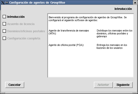 Programa de configuración de los agentes para Linux