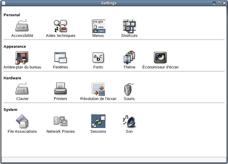 Comparaison du Panneau de configuration de Windows avec la configuration personnelle de Novell Linux Desktop