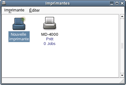 Comparaison du dossier Imprimantes et tlcopieurs de Windows avec la vue Imprimantes de Novell Linux Desktop 