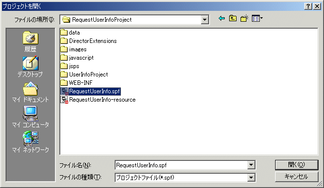 DirectorOpenProjectDialog