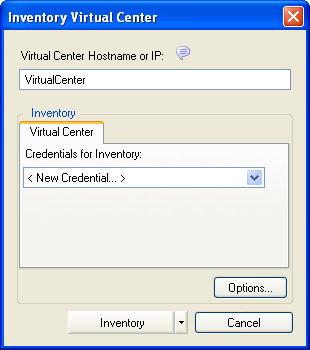 ［Inventory Virtual Center］ダイアログボックス