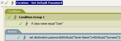 Policy to set a default password