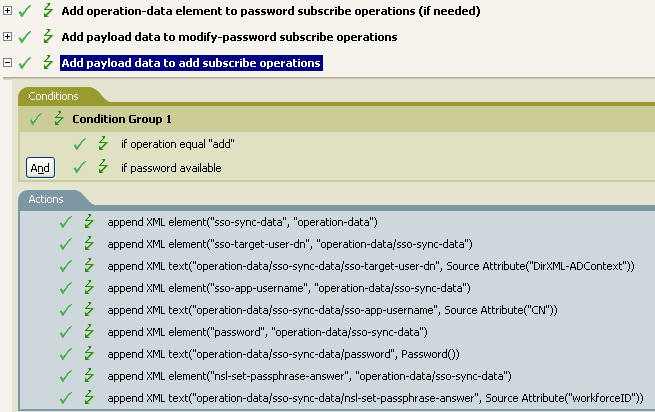 Policy checks to see if a password is available when an object is added
