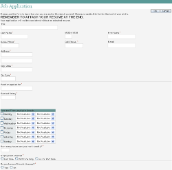 HR Job Application Form