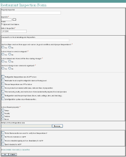 Restaurant Inspection Form